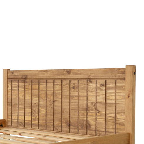 Maya 4FT6 Bed - Distressed Waxed Pine